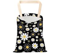 CREATCABIN Flower Car Garbage Bag Car Trash Bag Hanging Back Seat Organizer Trash Can Bin Cute Printed One-Handed Strap Garbage for Car Accessories Vehicle Travelling Camping Outdoor 11.8x9.84 Inch