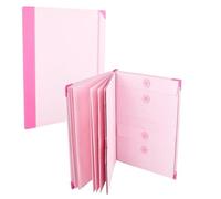 CREATCABIN Folio Document Holder Accordion File Folder In Case I Go Missing Binder Pink Expandable Paper File Pockets Bags with Stickers for Social Security Cards, Letters, Important Certificates