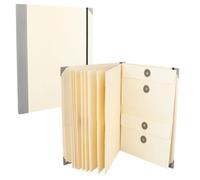 CREATCABIN Folio Document Organizer Folio Folders with Pockets Cornsilk Paper File Folding Accordion Binder with Stickers for Passport, Photos, Birth Certificates, Letters, Cards, Emergency Documents