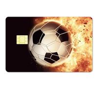 CREATCABIN Football Card Skin Sticker Debit Credit Card Skins Covering Fire and Ice Bank Card Protecting Decals Wrap Waterproof Scratch Proof No Bubble Slim for EBT Transportation Key Card 7.3x5.4Inch