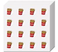 CREATCABIN French Fries Stickers Plastic Waterproof Adhesive Picture Small Potato Food Round Dot Cartoon Chips Decals Planner Stickers for DIY Cup Laptop Hat Notebook 0.98Inch