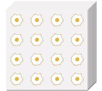 CREATCABIN Fried Egg Stickers Cartoon Egg Stickers Plastic Waterproof Small Round Dot Self Adhesive Food Picture Planner Stickers for DIY Crafts Scrapbooking Laptop Luggage Cup Hat Book Diary 0.98Inch