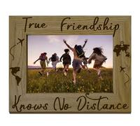 CREATCABIN Friends Picture Frame Wood Photo Frame Personalised Quote Picture Frame Memorial Tabletop Keepsake Suit 4"x6" Picture Gift for Best Childhood Friends Bestie Birthday Graduation 6x8 Inch