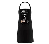 CREATCABIN Funny Apron - Whatever Happens We're Eating It Grill Aprons for Men Kitchen Cooking Aprons Adjustable BBQ Bib Apron 2 Pockets for Husband Boyfriend Chef Birthday