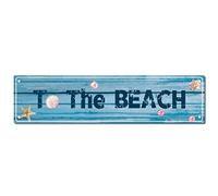 CREATCABIN Funny Beach Metal Tin Signs Vintage Long Ocean Seashell Conch Starfish Wall Art Decor Retro Plaque Artwork for Outdoors Kitchen Garden Garage Bar Pub Cafe Farmhouse Decrative 16" x 4"