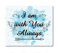CREATCABIN Funny Mouse Pads Waterproof Mouse Mat Pad Desk Accessories Stitched Edges Premium-Textured Non-Slip Rubber I Am With You Always Rectangle For Laptop Computer Office Gaming 9.5 x 7.9inch