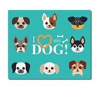 CREATCABIN Funny Mouse Pads Waterproof Mouse Mat Pad Desk Accessories Stitched Edges Premium-Textured Non-Slip Rubber I Love My Dogs For Laptop Computer Office Gaming Farmer Gift 9.5 x 7.9inch