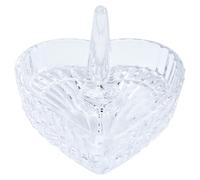 CREATCABIN Glass Ring Dish Holder Heart Shaped Jewelry Tray Crystal Jewelry Rack Trinket Storage Bowl Display Plate for Wedding Engagement Birthday Nightstand Bathroom Decor Gifts 3 x 3 x 2 Inch