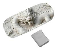 CREATCABIN Glasses Case Hard Shell Leather Eyeglasses Cases Sunglasses Holder Portable Travel Spectacle Pouch Storage Clamshell Protective Cover Box Gift for Women Men Chinese Dragon 6.4x2.5x1.5 Inch