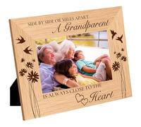 CREATCABIN Grandparent Picture Frame Wood Photo Frames Engraved Display Wooden Tabletop Postcard Frame For Hanging Wall Gallery Birthday Christmas Home Gifts Anniversary Desk Decor 4 x 6 Inch