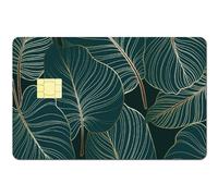 CREATCABIN Green Aesthetic Card Skin Sticker Leaf Debit Credit Card Skins Covering Personalizing Bank Card Protecting Decals Waterproof No Bubble Slim for EBT Transportation Key Card 7.3x5.4Inch