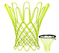 CREATCABIN Green Basketball Net Glow in the Dark Basketball Hoop Net Nylon Professional Heavy Duty All Weather Anti Whip Portable Luminous 12 Loops Replacement Fits Standard Indoor or Outdoor Rims