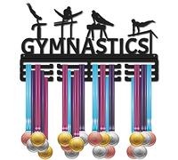 CREATCABIN Gymnastics Medal Hanger Display Sports Medal Holder Iron Competition Wall Hanging Rack Frame Hook Display for Athletes Players Gymnastics Women Man Gift Over 60+ Medals 15.7 x 8.9 Inch