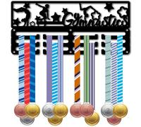 CREATCABIN Gymnastics Medal Holder Display Sports Medal Hanger Small Iron Non-Slip Award Hanging Rack Wall Mounted Frame for Over 40 Awards Ribbons Organizer Storage Medalists Winner 11.4x5.1 Inch