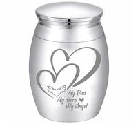 CREATCABIN Heart Engraving Small Keepsake Urn Pet Ashes Preserve Tiny Stainless Steel Cremation Urn Funeral Memorial Ashes Holder for Human Ashes Storage Waterproof Decorative Souvenir 1.57x1.18in