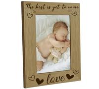 CREATCABIN Heart Photo Frame Wood Pictures Frame Love Brown Wall Mounting Display Pictures Poster 4x6 for Wall Hanging Gallery Tabletop Decor Dog Lover Memorial Gifts 6x8 Inch-The Best is Yet to Come
