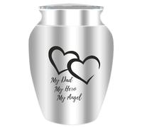 CREATCABIN Heart Small Keepsake Urns Mini Cremation Urn for Human Ashes Aluminum Sharing Funeral Urn Memorials Ashes Holder Miniature Container for Brother Family Friends Pets 2.6x1.8Inch-Silvery