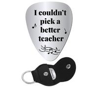 CREATCABIN I Couldn't Pick a Better Teacher Guitar Pick Stainless Steel Engraving Thankful Message to Guitar Music Teacher Gift for Musician Birthday Christmas Thanksgiving Graduation 1.26 x 1 inch