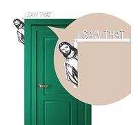 CREATCABIN I Saw That Door Frame Decor Wood Christian Door Sitter Frame Corner Decoration Portrait Sculpture Door Decor for Home Mirror TV Cabinet Desktop Shelf Edge Ornament 8.4 x 6.6Inch