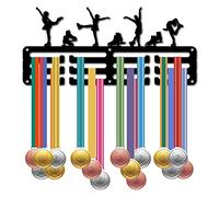 CREATCABIN Ice Skating Medal Holder Medal Hanger Display Rack Sports Metal Hanging Iron Small Mount Decor Awards for Wall Home Badge Race Running Gymnastics Swimming Medalist Black 11.4 x 5.1 Inch
