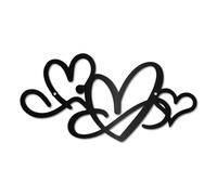CREATCABIN Infinity Heart Metal Wall Art Love Sign Wall Decor Valentine's Day Black Heart Shaped Plaque Hanging Wall Sculptures for Bedroom Living Room Wedding Decoration Minimalist Indoor Outdoor