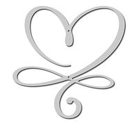 CREATCABIN Infinity Heart Metal Wall Art Wall Decor Love Iron Wall Signs Hanging Metal Ornament Sculpture for Balcony Garden Home Living Room Decoration Gift Christmas Silver 11.8Inch