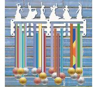 CREATCABIN Irish Dance Medal Holder Medal Display Rack Wall Mounted Frame Small Sports Race Ribbons Organizer Hanger for Hanging 40+ Medals Dancer Gymnastics Athlete Dancing Medalist White 11.4x5.1in