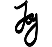 CREATCABIN Joy Metal Wall Decor Black Metal Wall Sign Hollow Words Iron Sculptures Script Bathroom Sign Decorative Artwork Hanging Ornament Silhouettes for Bedroom Living Room Kitchen 11.8 X 6 Inch