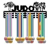 CREATCABIN Judo Medal Hanger Display Karate Medal Holder Rack Sports Metal Hanging Iron Wall Mount Frame Decor Medal Hangers Hooks for Badge Race Runner Marathon Medalist Athlete 15.7 x 6Inch