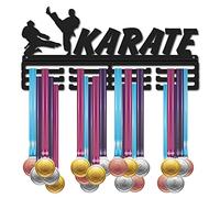 CREATCABIN Karate Medal Hanger Display Sports Medal Holder Over 60+ Medals Award Iron Holder Rack Frame Wall Mounted Hanging for Medalist Dancer Soccer Gymnastics Marathon Athlete Gift 15.7 x 7.4 Inch