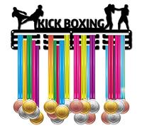 CREATCABIN Kick Boxing Medal Holder Strike Sport Medals Display Wall Mount Hanger Decor Stainless Steel Hanging Award for Home Badge Storage Running Soccer Marathon Over 60 Medals 15.7 x 6 Inch