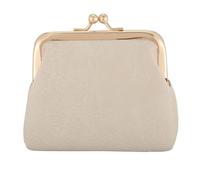 CREATCABIN Kiss Lock Coin Purses PU Leather Mini Wallet Small Change Purse with Double Clasp Closure Coin Organizer Portable Tiny Key Holder for Storing Jewelry Keys Cash Cards Floral White 4.5x5 inch