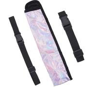 CREATCABIN Laser Rave Fan Holster Rave Fan Bag Holder Folding Hand Pouch Fordable Sleeves Hand Fan Holder with Waist Belt for EDM Music Festival Club Line Dancing Thigh Party Circuit 3x13 Inch