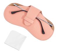 CREATCABIN Leather Sunglasses Case Portable Slim Glasses Case Soft Lightweight Eyeglass Spectacle Cases Pouch Bag Travel Protective Cover Gift for Women Men Holiday Vacation 6.9x3.4 Inch Light Salmon