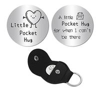 CREATCABIN Little Pocket Hug Token Long Distance Relationship Gift Inspirational Double-Sided Coin Inspirational Gifts for Women Friends Men Bestie Daughter Son Coworker 1.2 x 1.2 Inch