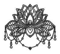 CREATCABIN Lotus Metal Wall Art Decor Black Flower Wall Hanging Decor Iron Wire Wall Art Lotus Silhouette Sculpture Decoration Sign Hollow Out Minimalist Floral Ornament for Garden Home 10 x 9Inch