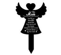 CREATCABIN Love and Angel Wings Memorial Grave Markers Waterproof Acrylic Memorial Plaques for Outdoors Cemetery Decorations for Grave Yard Easy to Install 10 x 6inch