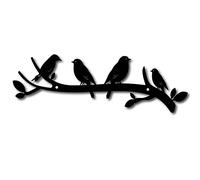 CREATCABIN Love Birds on a Branch Metal Wall Decor Tree Art Metal Bird Garden Wall Art Signs Black Hanging for Christmas Halloween Home Decoration Indoor Outdoor Garden Aesthetic Bedroom 12x4inch