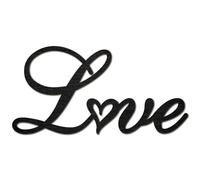 CREATCABIN Love Word Cutout Sign Laser Cut Wood Letter Sign Heart Wall Decor Unfinished Wooden Signs Wall Art Basswood Hanging Sculpture Decor for Crafts DIY Home Farmhouse Bedroom Black 11.9x5.9Inch
