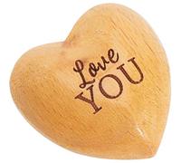 CREATCABIN Love You Wooden Heart Ornaments Tiny Hug Token Solid Olive Wood Heart Isolation Gift Hand Holding Keepsake Missing You Gift Thinking of You Present For Lover Friends Family Couple 1.25 Inch
