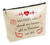 CREATCABIN Makeup Bags Travel Cosmetic Bag Zipper Pouch Multi Purpose Case Toiletry Packing Purse Storage Bag for Woman Friends 10x7Inch-Weil Engel Nicht überall Sein Können Gibt ES Menschen Wie Dich