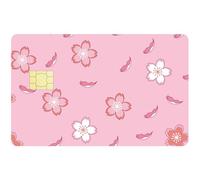 CREATCABIN March Cherry Blossom Card Skin Sticker Sakura Transportation Credit Debit Card Skin Cover Personalize Bank Card Skin Pink Sticker Protecting No Bubble Slim for Card Decor 7.3x5.4Inch