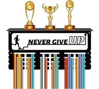 CREATCABIN Medal Hanger Display Holder Rack Wall Mount Frame Iron Hook Trophy Organizer for Hanging Running Dancing Football Gymnastics Medals 15.7 x 7.9Inch