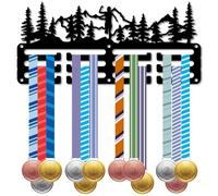 CREATCABIN Medal Hanger Holder Medal Display Rack Wall Frame Small Runner Mountain Forest Tree Sports Race Ribbons Hanging Mount for Wall Running Runners Marathon Athlete Players Medalist 11.4x5.1Inch