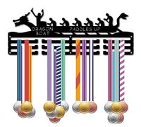 CREATCABIN Medal Holder Display Medal Hanger Medal Wall Mount Frame Metal Black Rack for Hanging 60 Medals Awards Running Football Soccer Swimming 15.7x5.9Inch-Dragon Boat Paddles Up