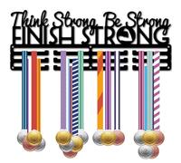 CREATCABIN Medal Holder Medal Hanger Display Rack Medal Hanging Awards Wall Mounted Decor Metal Home Room Gift for Runner Swimming Gymnastic Race Winner Medalist Black 15.7x5.9 Inch-Finish Strong