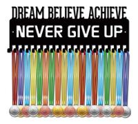 CREATCABIN Medal Holder Medal Hanger Display Rack Sports Medals Hanging Wall Mounted Decor Metal with 20 Hooks Runner Running Football Gymnastic Race Winner Player Gift for Men Women 15.7x5.9 Inch