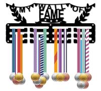 CREATCABIN Medal Holder Medal Hanger Display Rack Sports Metal Hanging Awards Iron Small Mount for Wall Home Badge Race Running Soccer Dance Medalist Black 11.4 x 5.1 Inch-My Wall Of Fame