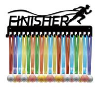 CREATCABIN Medal Holder Medal Hanger Rack Hooks Display Wall Mounted Decor Marathon Triathlon Running Swimming Cycling Football Gift for Men Women Medalists Athletes Race Winner 15.7x5.9 Inch Finisher