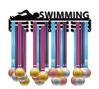 CREATCABIN Medal Holder Sport Swimming Swimmer Medals Display Stand Wall Mount Hanger Decor Over 60 Medals Medal Holders for Runners for Home Badge Storage 3 Rung Medalist Olympic 15.7 x 4.2 inch